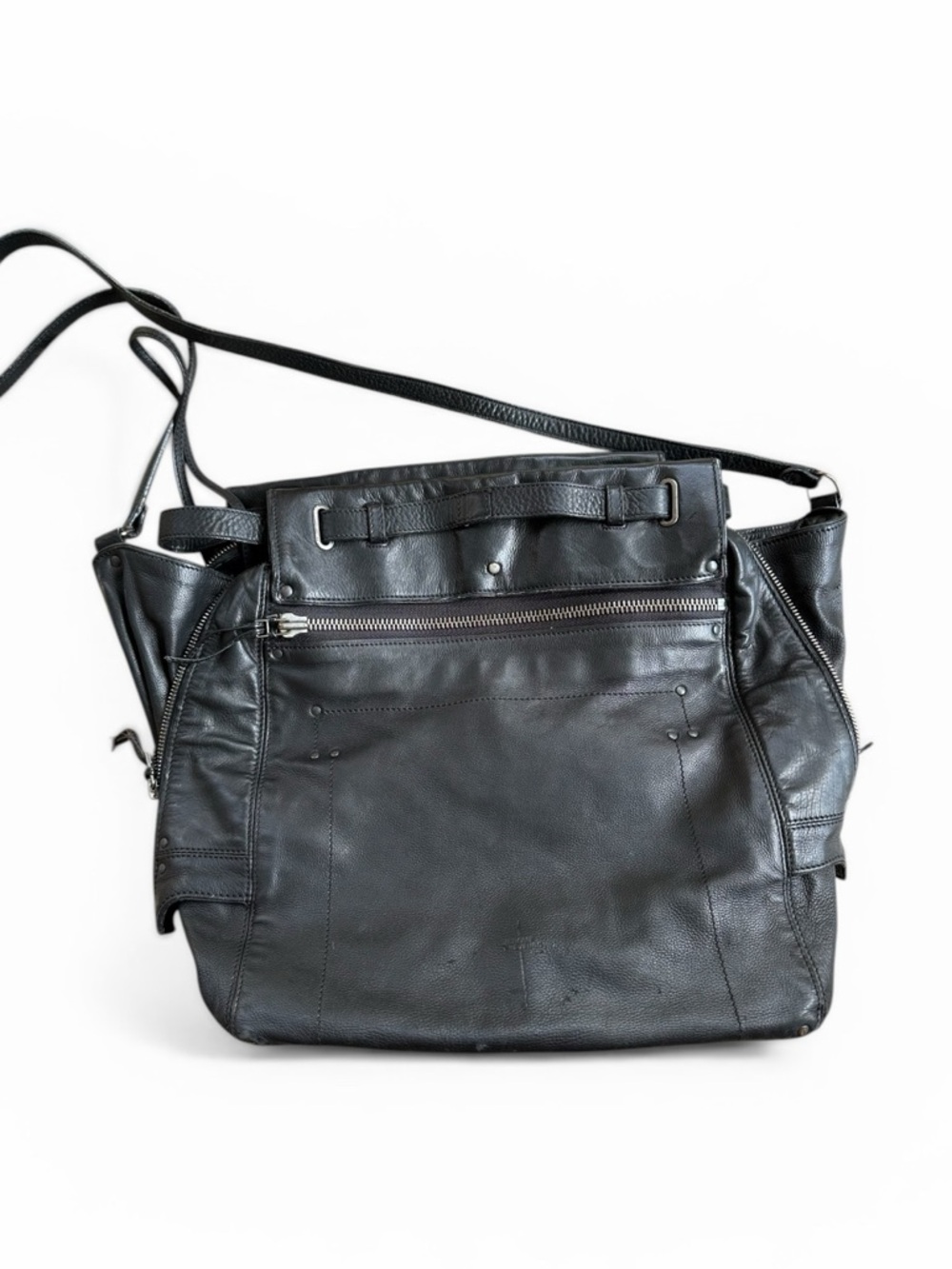 Jerome Dreyfuss Pedro crossbody leather tote bag black